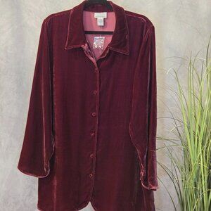 Soft Surroundings Wine Color Boyfriend Tunic Size 2X